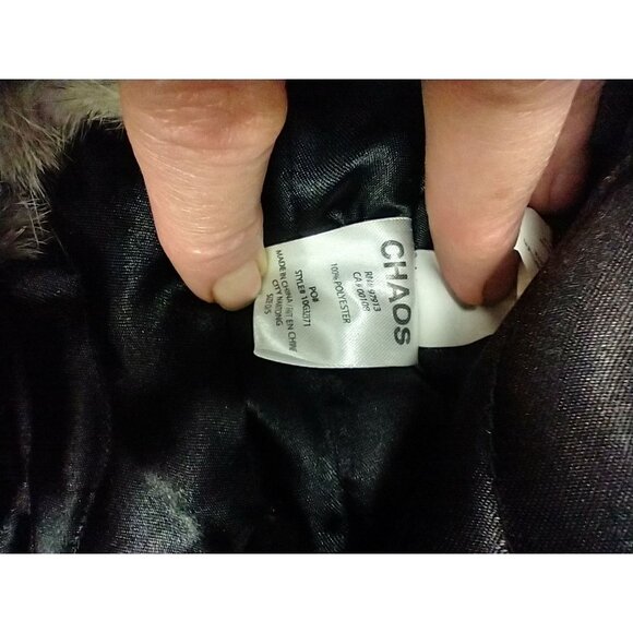 Chaos ski winter trapper hat ear flaps Green Gray quilt pattern Faux Fur - Picture 5 of 10